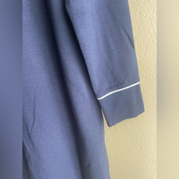 New Universal Standard Rachele Lounge Robe Blue Piping Women Size 4XS - Picture 8 of 13